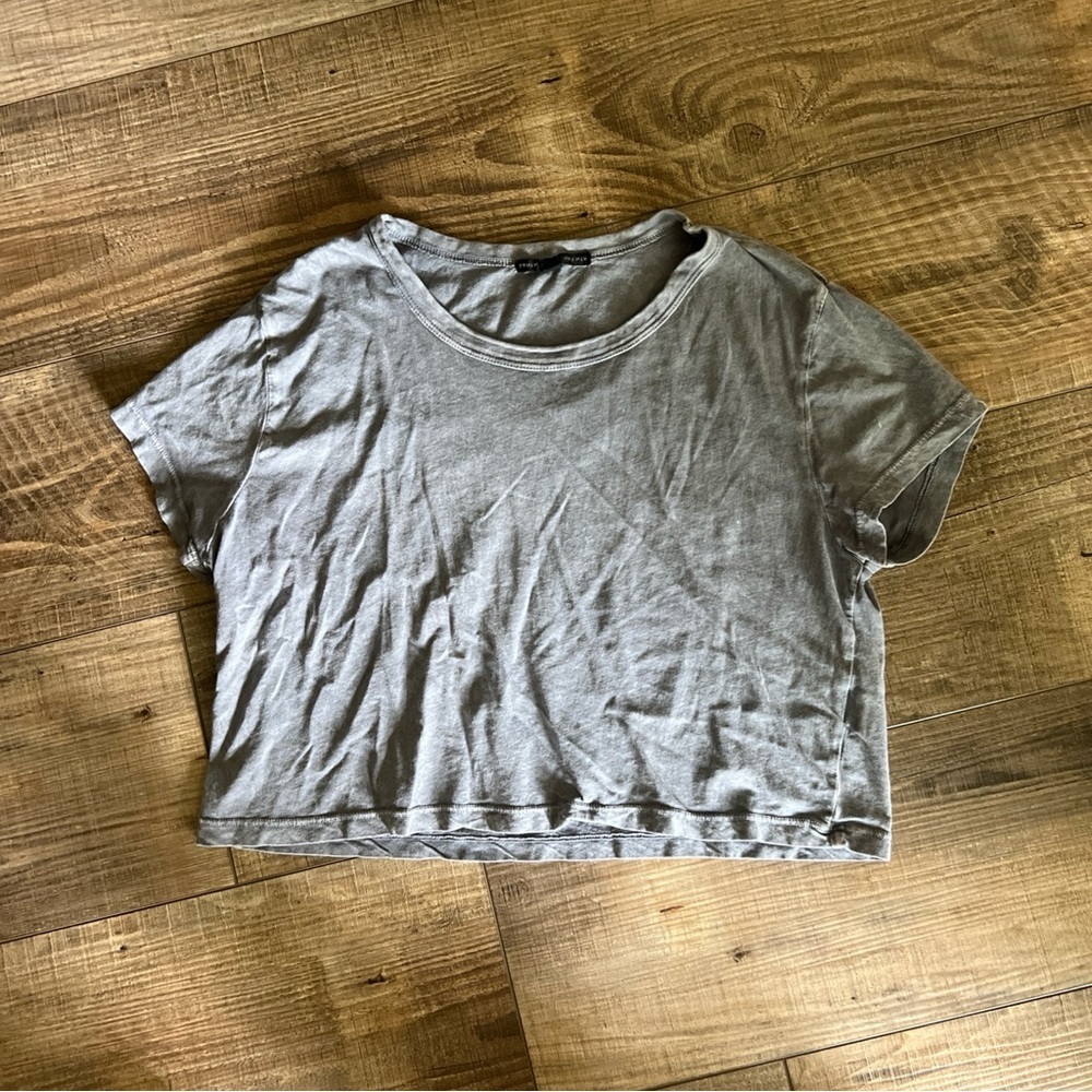 Truly Madly Deeply Gray Crop T-Shirt